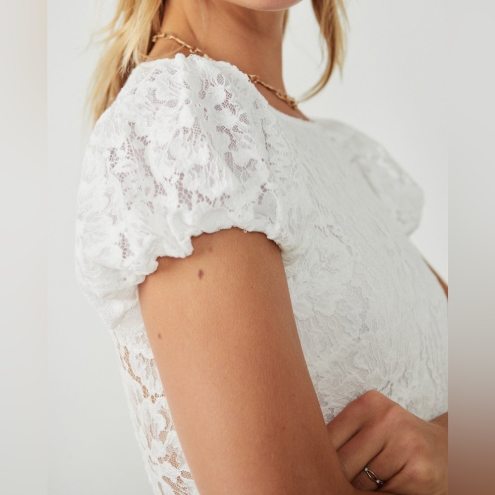 Free People White Hailee Lace Mini Dress - Picture 4 of 5